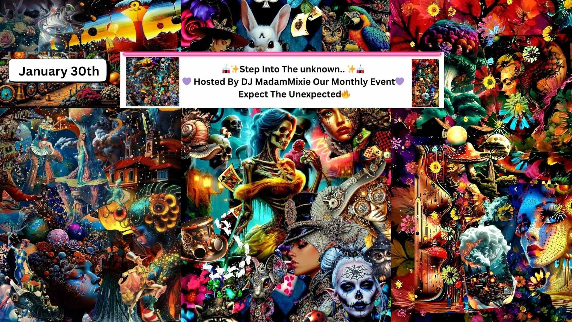 alt_header_🎪✨Step Into The Unknown.. EDM CIRCUS 2026 ✨🎪💜 Hosted by DJ MadamMixie Our Monthly Event💜 EP 183 💜 Expect The Unexpected🔥