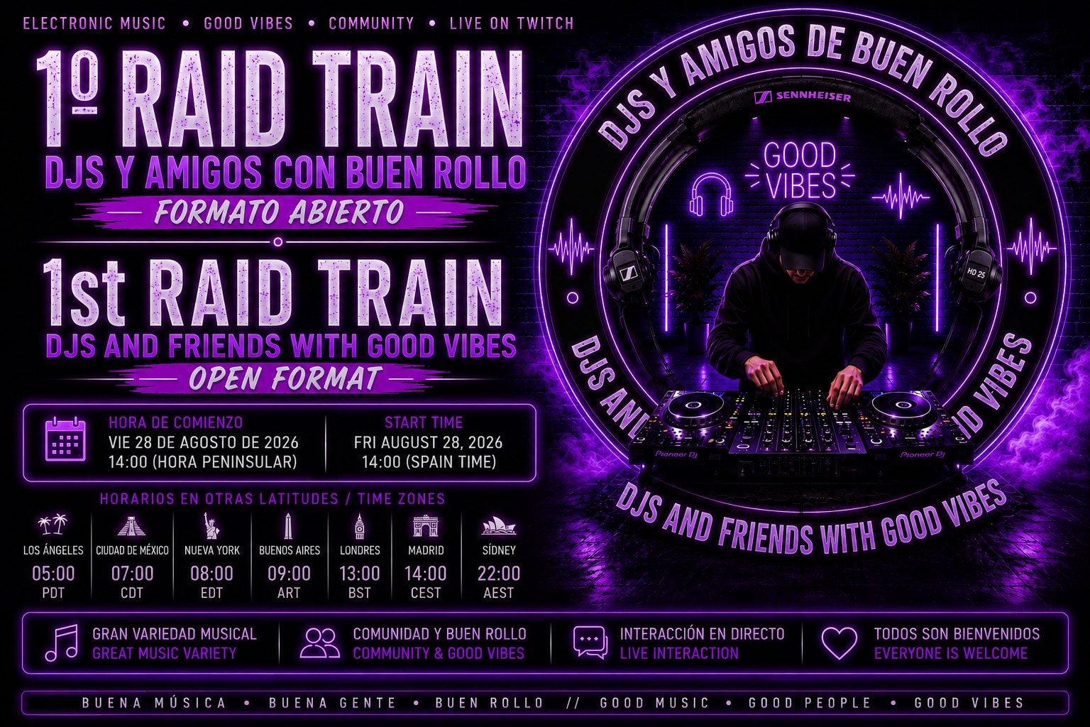 alt_header_1st RAID TRAIN - DJS AND FRIENDS WITH GOOD VIBES - OPEN FORMAT // 1º RAID TRAIN - DJS Y AMIGOS CON BUEN ROLLO-FORMATO ABIERTO.