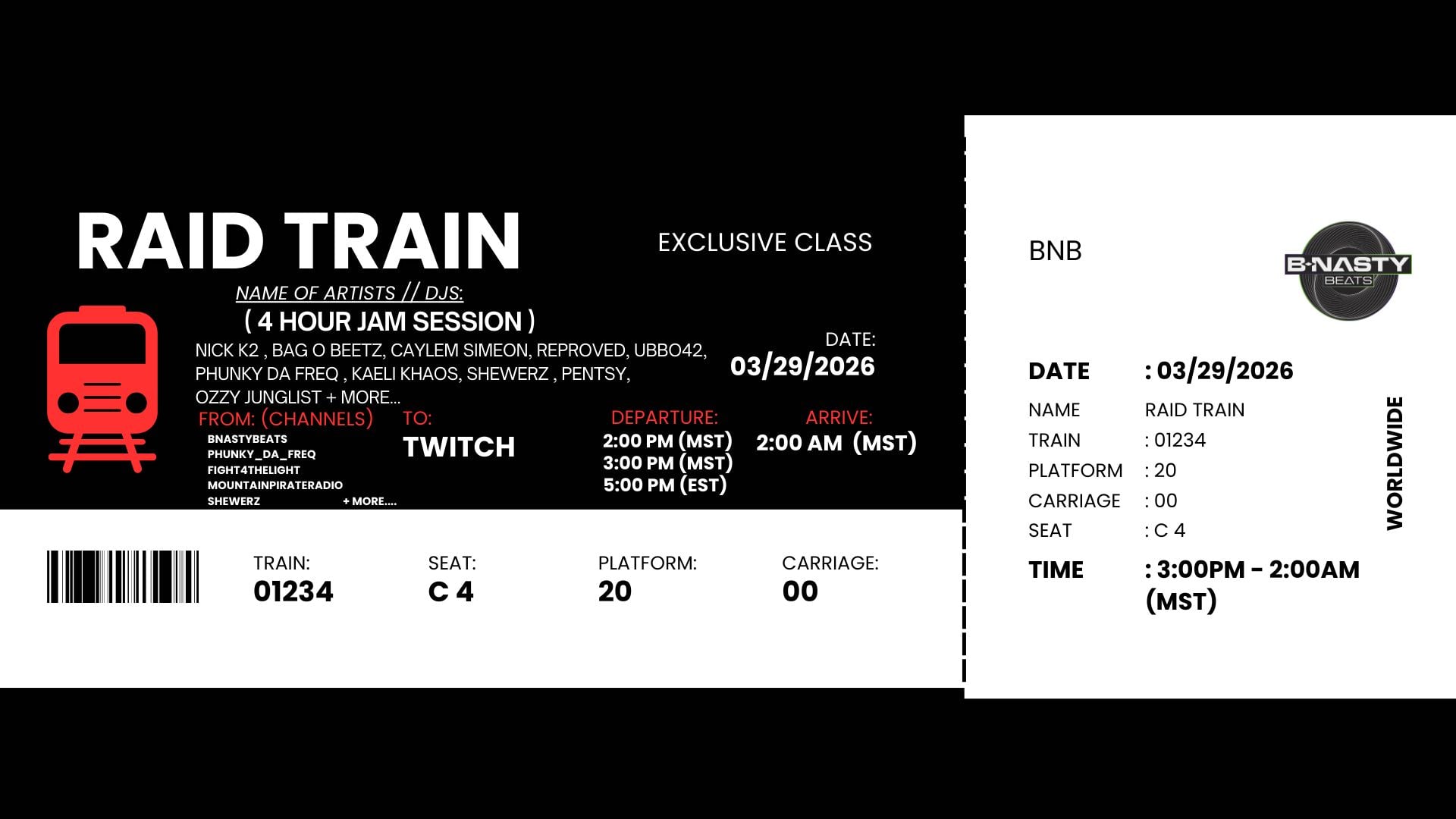 BNB Jam Session + Raid Train March Edition 2026