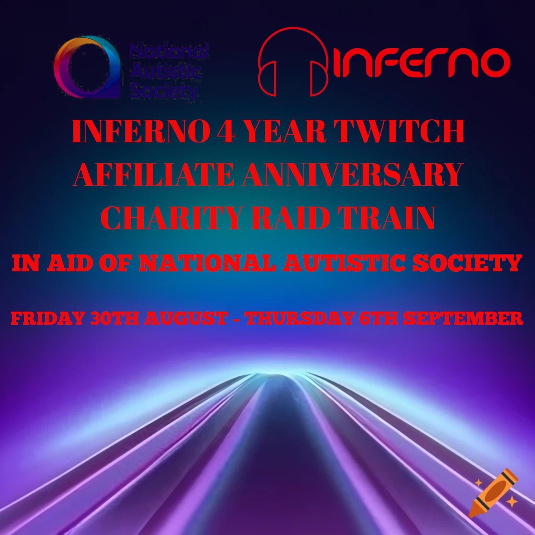 alt_header_Inferno 4 year Affiliate celebration Autism Raid Train